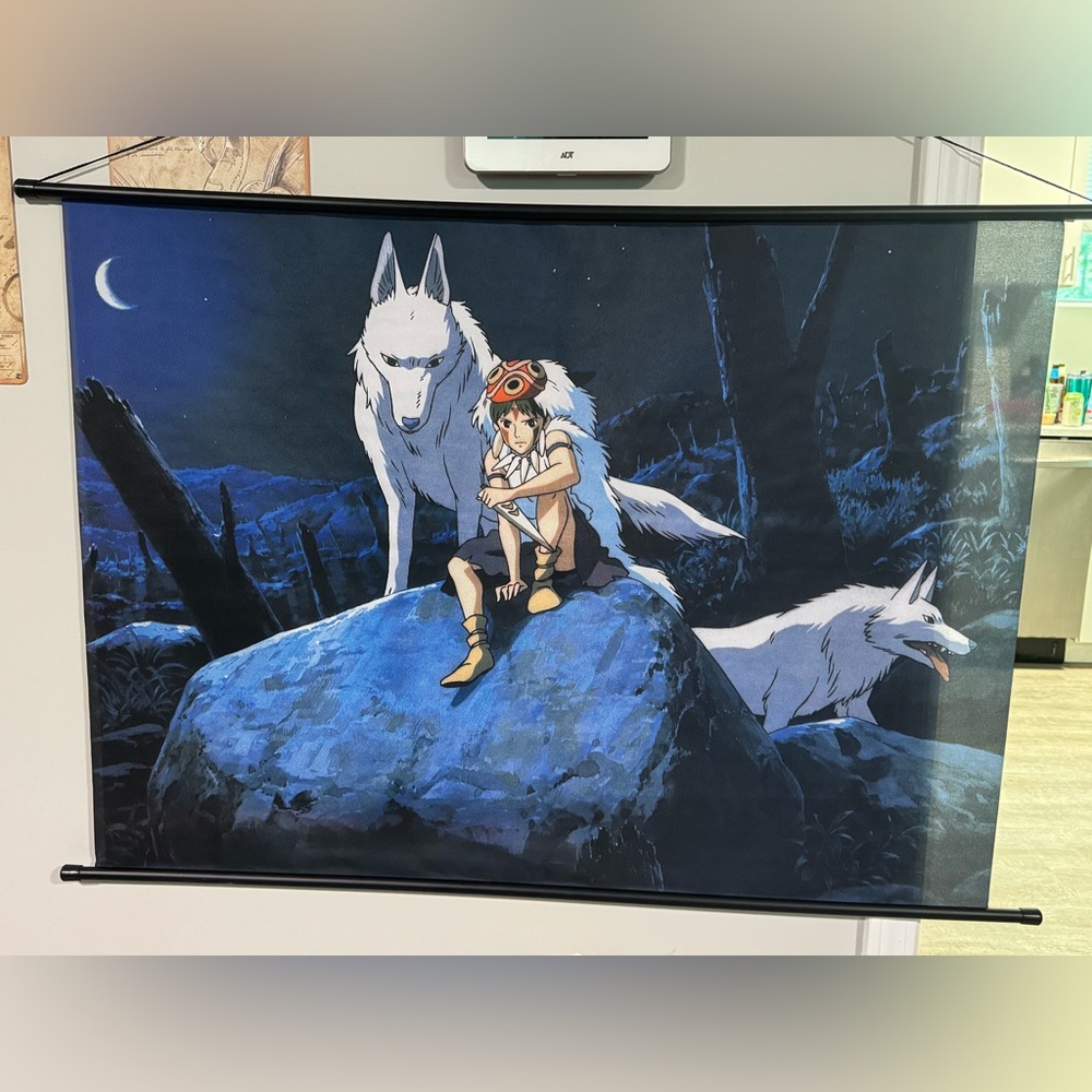 2 Large Princess Mononoke Studio Ghibli Fan Wall Poster Banner